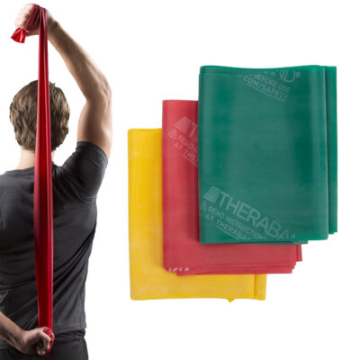 6899cd8b91b729b68b458efbdf08702a550e59a340777393d9f0c.jpg THERABAND Resistance Bands Set, Professional Elastic Band For Upper & Lower Body Exercise, Strength Training without Weights, Physical Therapy, Pilates, Rehab, Yellow & Red & Green, Beginner