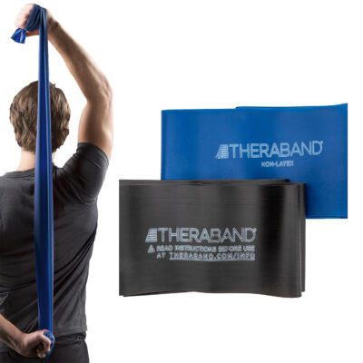 6899cd8f60de9d00b4706f2f19a6de88ee899a6980ca051628eb9.jpg THERABAND Resistance Bands Set, Professional Elastic Band For Upper & Lower Body Exercise, Strength Training without Weights, Physical Therapy, Pilates, Rehab, Yellow & Red & Green, Beginner