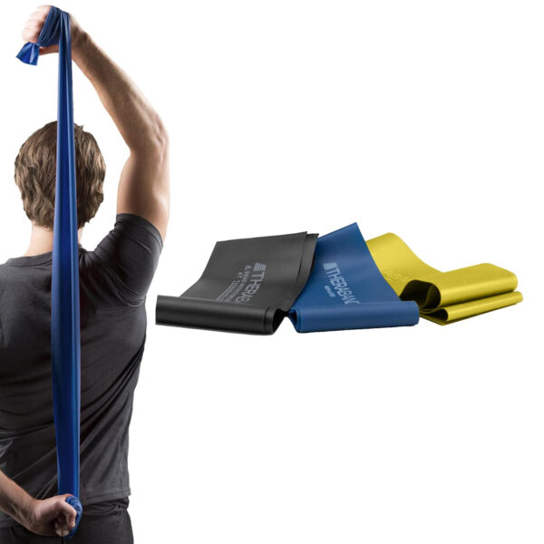 6899cd9400660cbf80cc243701c8de9a5ab1ad7534a575ff32642.jpg THERABAND Resistance Bands Set, Professional Elastic Band For Upper & Lower Body Exercise, Strength Training without Weights, Physical Therapy, Pilates, Rehab, Yellow & Red & Green, Beginner