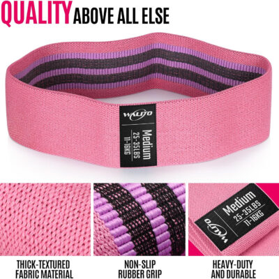 WALITO Resistance Bands for Working Out, Fabric Exercise Bands for Legs and Butt, Workout Bands for Women and Men, Booty Band for Yoga Starter Set, Pilates, Rehab, Fitness and Home Workout