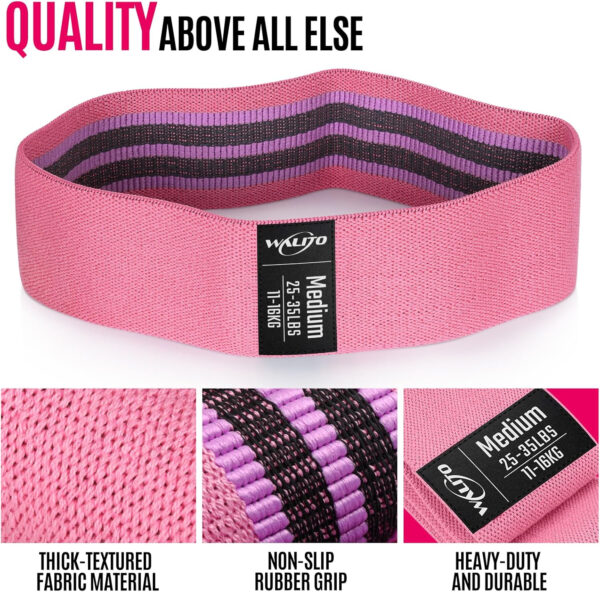 WALITO Resistance Bands for Working Out, Fabric Exercise Bands for Legs and Butt, Workout Bands for Women and Men, Booty Band for Yoga Starter Set, Pilates, Rehab, Fitness and Home Workout