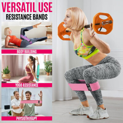 WALITO Resistance Bands for Working Out, Fabric Exercise Bands for Legs and Butt, Workout Bands for Women and Men, Booty Band for Yoga Starter Set, Pilates, Rehab, Fitness and Home Workout