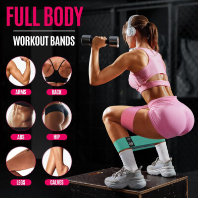WALITO Resistance Bands for Working Out, Fabric Exercise Bands for Legs and Butt, Workout Bands for Women and Men, Booty Band for Yoga Starter Set, Pilates, Rehab, Fitness and Home Workout