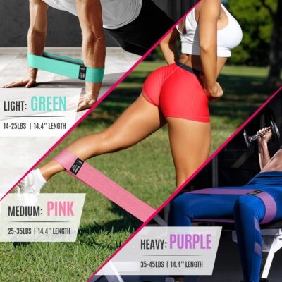 WALITO Resistance Bands for Working Out, Fabric Exercise Bands for Legs and Butt, Workout Bands for Women and Men, Booty Band for Yoga Starter Set, Pilates, Rehab, Fitness and Home Workout