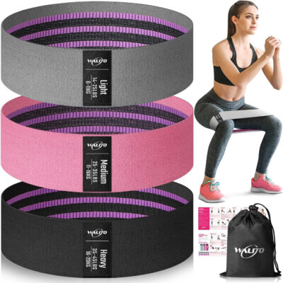 WALITO Resistance Bands for Working Out, Fabric Exercise Bands for Legs and Butt, Workout Bands for Women and Men, Booty Band for Yoga Starter Set, Pilates, Rehab, Fitness and Home Workout