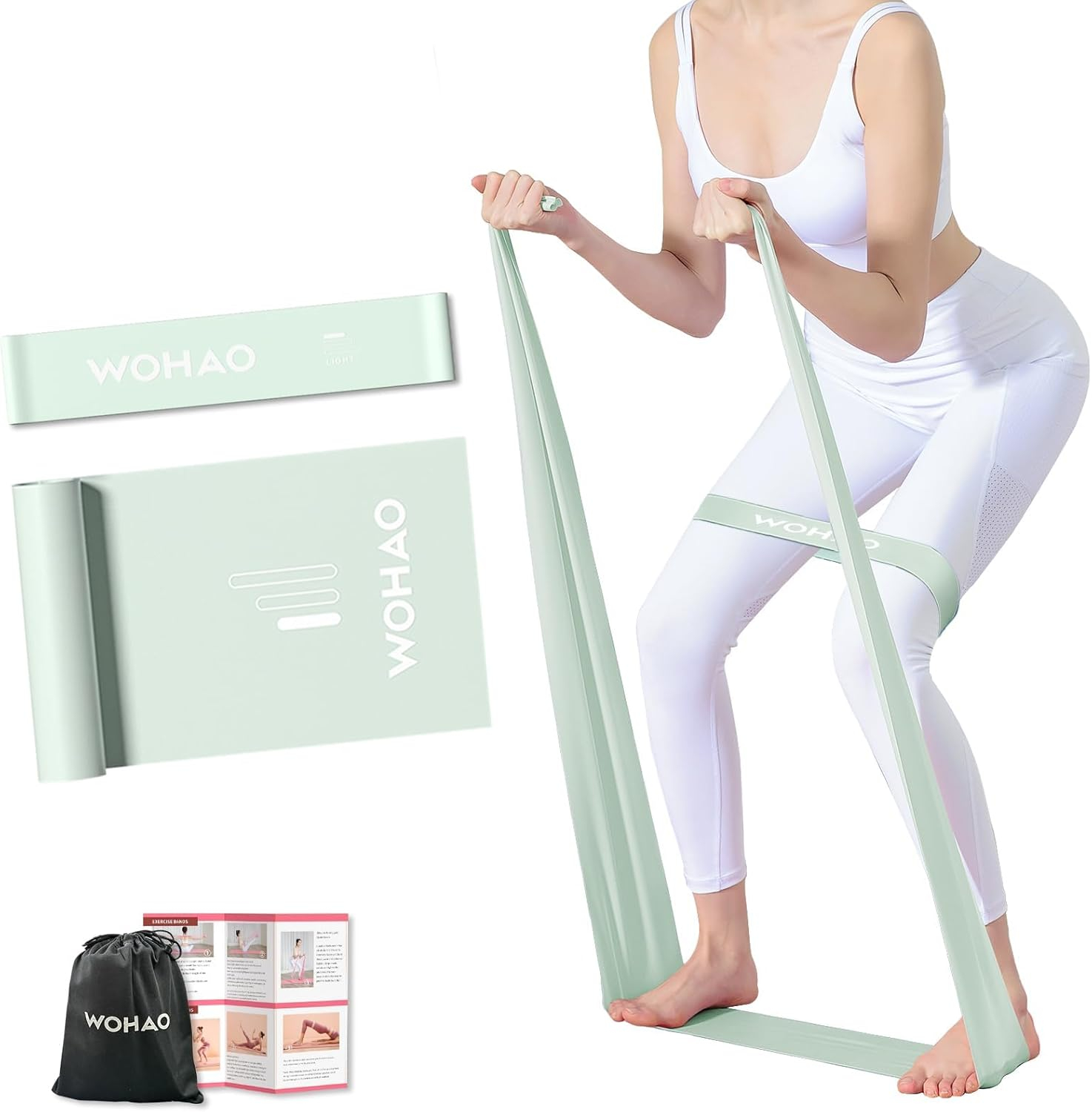 Resistance Band Set, Two Resistance Levels, Stretch Bands for Working Out Women or Men, Strength Training, Home Fitness, Toning, Stretching, Yoga, Pilates