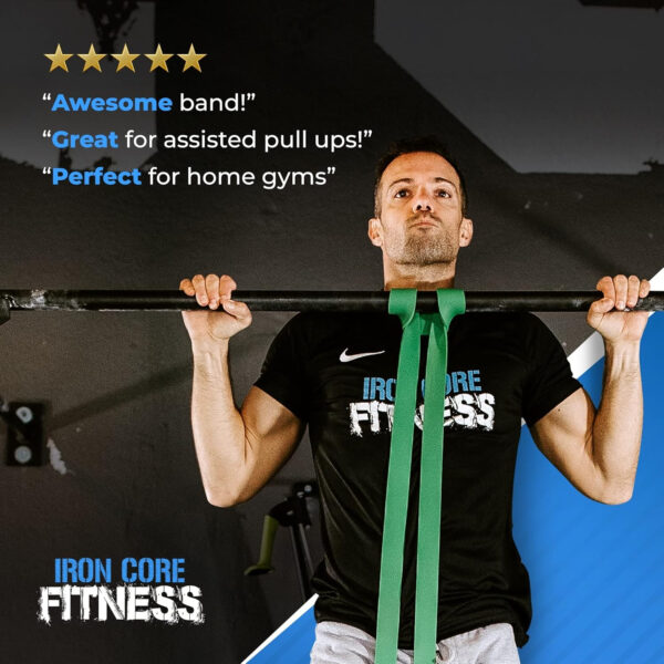 6899cf6ecd6d0540347080b250717a7c29d441448e0ddf98fd14a.jpg Pull Up Assistance Resistance Bands - Long Loop Power Bands for Men and Women - Strength Power Flexibility Training at Home & Gym - Ebooks & Workout Chart Included by Iron Core Fitness