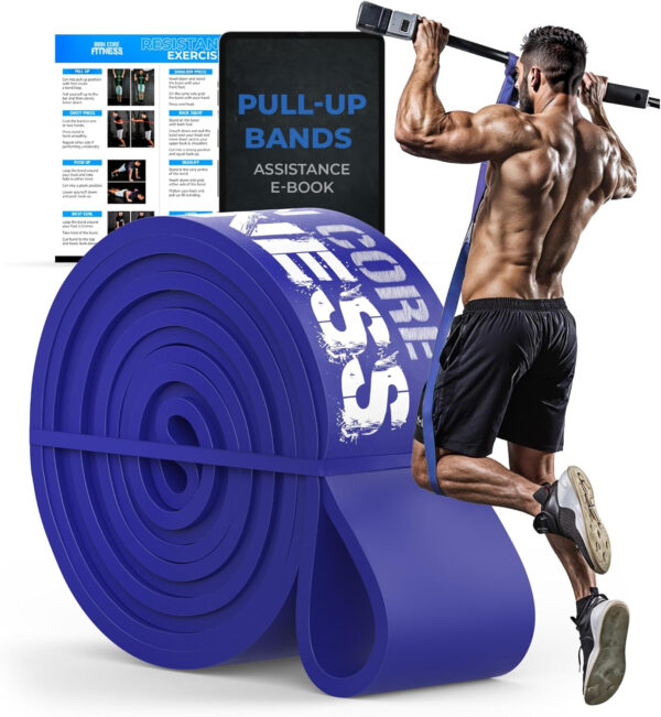 6899cf759839510f81ce905df29ff7f048b09b27b83ba8f12a3c2.jpg Pull Up Assistance Resistance Bands - Long Loop Power Bands for Men and Women - Strength Power Flexibility Training at Home & Gym - Ebooks & Workout Chart Included by Iron Core Fitness
