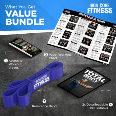 6899cf7b66762bd5877d20ff93bd5c7624ef46fa8fbae6d0271e0.jpg Pull Up Assistance Resistance Bands - Long Loop Power Bands for Men and Women - Strength Power Flexibility Training at Home & Gym - Ebooks & Workout Chart Included by Iron Core Fitness