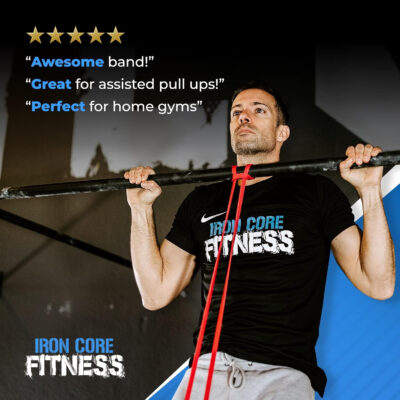 6899cf8889fea61e8e0e7ee1a39d794479f8258087aa57e2814e9.jpg Pull Up Assistance Resistance Bands - Long Loop Power Bands for Men and Women - Strength Power Flexibility Training at Home & Gym - Ebooks & Workout Chart Included by Iron Core Fitness