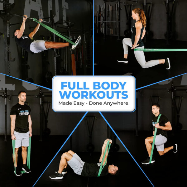 6899cf945fd867249f3a447051f4104b6a6d21ef83ab2ddab2876.jpg Pull Up Assistance Resistance Bands - Long Loop Power Bands for Men and Women - Strength Power Flexibility Training at Home & Gym - Ebooks & Workout Chart Included by Iron Core Fitness