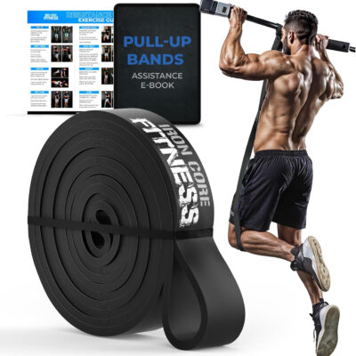 6899cf9f1cb7932830aec433fe1ea46b6215e0da75f635755e663.jpg Pull Up Assistance Resistance Bands - Long Loop Power Bands for Men and Women - Strength Power Flexibility Training at Home & Gym - Ebooks & Workout Chart Included by Iron Core Fitness