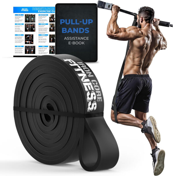 6899cf9f1cb7932830aec433fe1ea46b6215e0da75f635755e663.jpg Pull Up Assistance Resistance Bands - Long Loop Power Bands for Men and Women - Strength Power Flexibility Training at Home & Gym - Ebooks & Workout Chart Included by Iron Core Fitness