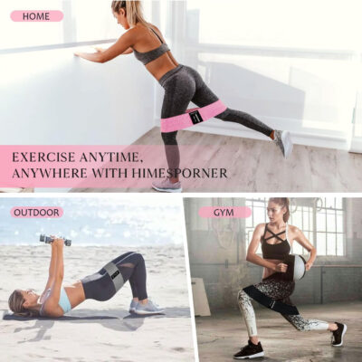 6899cfc4d590f4567c8fe15bd651ce3b6ea6fcef9bef05a06b5e2.jpg Wide Fabric Resistance Bands for Working Out, 3 Level Non-Slip Exercise Booty Bands for Women & Men Leg and Glutes with Hair Ties and Tape Measure - for Home Gym Workout, Yoga, Pilates