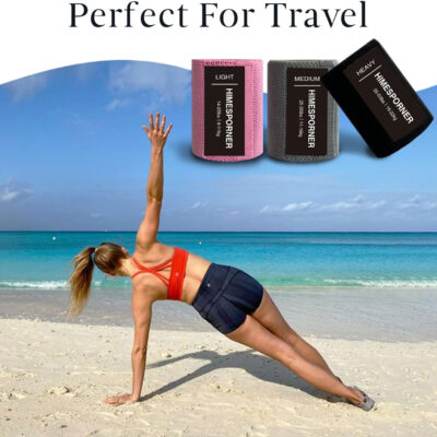 6899cfc84220f9cc5b8fa6a9da59fe6be5e5b95e3942f78f14da8.jpg Wide Fabric Resistance Bands for Working Out, 3 Level Non-Slip Exercise Booty Bands for Women & Men Leg and Glutes with Hair Ties and Tape Measure - for Home Gym Workout, Yoga, Pilates