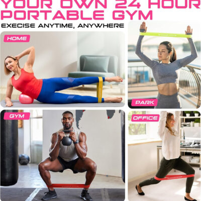 6899cfec8aa72c1834a472501b17af1e44c1b4fbec5e0cd917f65.jpg Resistance Bands for Working Out, Exercise Bands for Women & Men, Latex Elastic Bands for Yoga, Pilates, Rehab, Fitness and Home Workout, Strength Bands for Booty