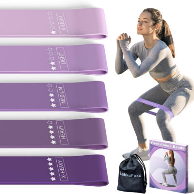 Resistance Loop Exercise Bands, Resistance Bands Exercise Bands for Home Fitness, Stretching, Strength Training, Physical Therapy,Elastic Workout Bands for Women Men Kids, Set of 5