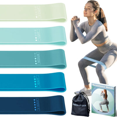 Resistance Loop Exercise Bands, Resistance Bands Exercise Bands for Home Fitness, Stretching, Strength Training, Physical Therapy,Elastic Workout Bands for Women Men Kids, Set of 5
