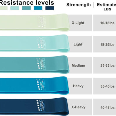 Resistance Loop Exercise Bands, Resistance Bands Exercise Bands for Home Fitness, Stretching, Strength Training, Physical Therapy,Elastic Workout Bands for Women Men Kids, Set of 5