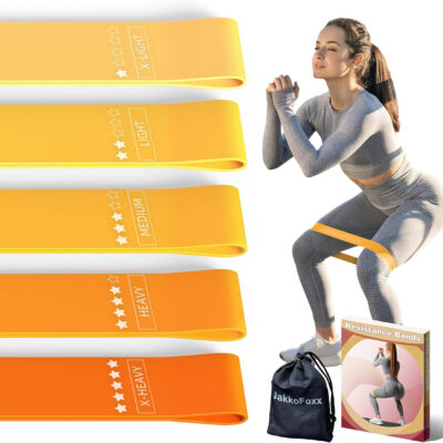 Resistance Loop Exercise Bands, Resistance Bands Exercise Bands for Home Fitness, Stretching, Strength Training, Physical Therapy,Elastic Workout Bands for Women Men Kids, Set of 5