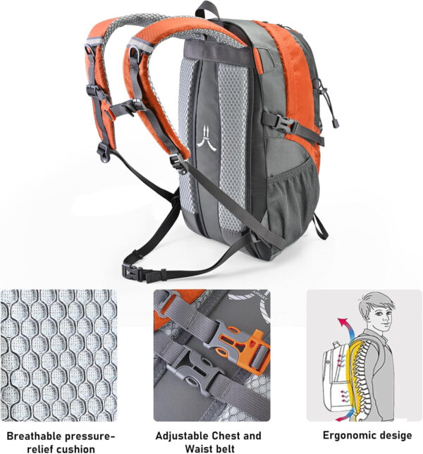 6899e18359136987e37dea4ce0dec746935e350ce930e5b0fa7c3.jpg N NEVO RHINO Hiking Backpack 20L Water Resistant Outdoor Day Pack,Lightweight Travel Small Backpack for Men Women