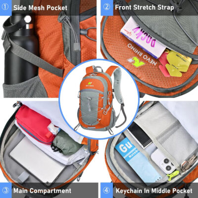 6899e184669aa8f123d29709b6eae1c1ef13617ea58f406af8875.jpg N NEVO RHINO Hiking Backpack 20L Water Resistant Outdoor Day Pack,Lightweight Travel Small Backpack for Men Women