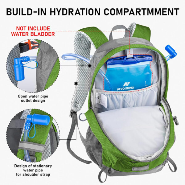 6899e18c80d6cc73783d429bea5daa9bb0febff65182db380f265.jpg N NEVO RHINO Hiking Backpack 20L Water Resistant Outdoor Day Pack,Lightweight Travel Small Backpack for Men Women