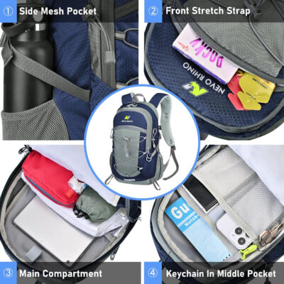 6899e197d9862550e9ffe308a73852ee706318c11e40fd94a2764.jpg N NEVO RHINO Hiking Backpack 20L Water Resistant Outdoor Day Pack,Lightweight Travel Small Backpack for Men Women