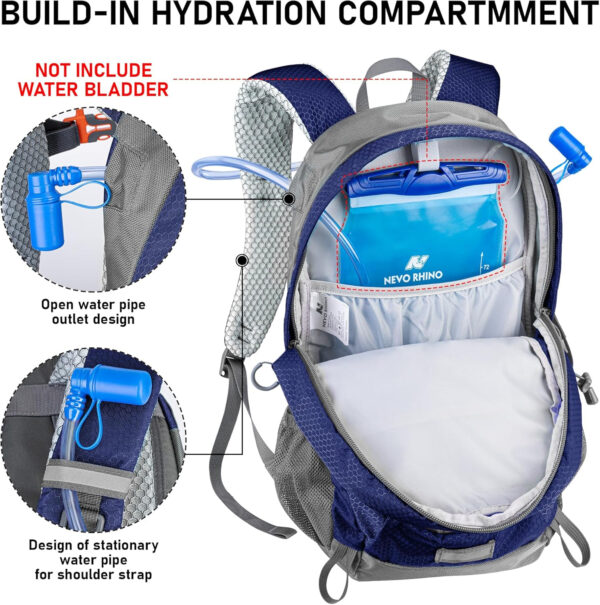 6899e198ce704279004b21aed425455ac473751965c40380c15c5.jpg N NEVO RHINO Hiking Backpack 20L Water Resistant Outdoor Day Pack,Lightweight Travel Small Backpack for Men Women