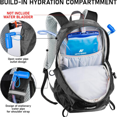 6899e19f067f72cbc723f6b5bf2eb3050754e06b1ba3afcbd4496.jpg N NEVO RHINO Hiking Backpack 20L Water Resistant Outdoor Day Pack,Lightweight Travel Small Backpack for Men Women