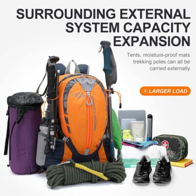 6899e2312d22b6ad7c59e316a6bede2694aa3397d248f286abcb1.jpg INOXTO Small Hiking Backpack with 2L Water Bladder and Rain Cover, 25L Hydration Backpack Hiking Daypack (Orange blue)