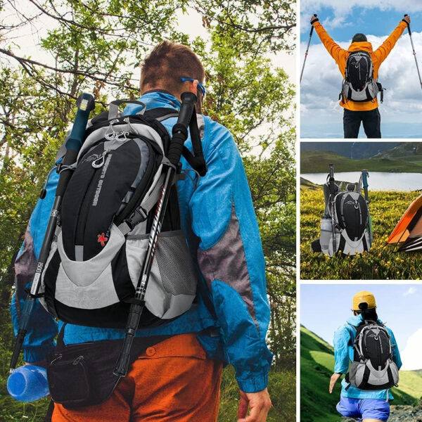 6899e2341bd0abe3758a8162011ded1b9787d05f802c7a758a715.jpg INOXTO Small Hiking Backpack with 2L Water Bladder and Rain Cover, 25L Hydration Backpack Hiking Daypack (Orange blue)