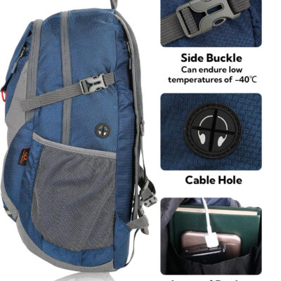 WATERFLY Lightweight Packable Hiking Backpack: 30L Foldable Travel Daypack Ultralight Camping Day Pack for Woman Man