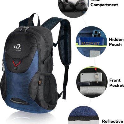 WATERFLY Lightweight Packable Hiking Backpack: 30L Foldable Travel Daypack Ultralight Camping Day Pack for Woman Man
