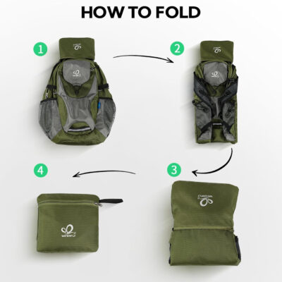 WATERFLY Lightweight Packable Hiking Backpack: 30L Foldable Travel Daypack Ultralight Camping Day Pack for Woman Man