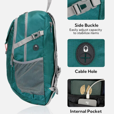 WATERFLY Lightweight Packable Hiking Backpack: 30L Foldable Travel Daypack Ultralight Camping Day Pack for Woman Man