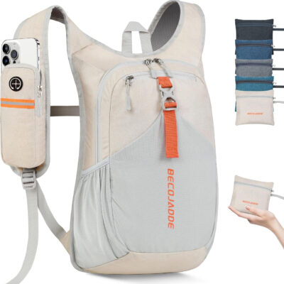 20L Small Hiking Backpack for Men Women Foldable Packable Back Pack Ultralight Hiking Daypack for Travel Camping Outdoor, Black