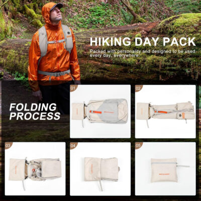 20L Small Hiking Backpack for Men Women Foldable Packable Back Pack Ultralight Hiking Daypack for Travel Camping Outdoor, Black