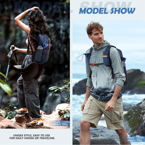 20L Small Hiking Backpack for Men Women Foldable Packable Back Pack Ultralight Hiking Daypack for Travel Camping Outdoor, Black