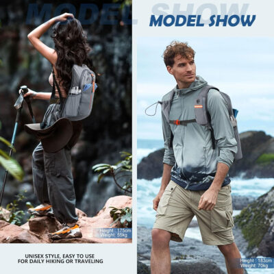 20L Small Hiking Backpack for Men Women Foldable Packable Back Pack Ultralight Hiking Daypack for Travel Camping Outdoor, Black