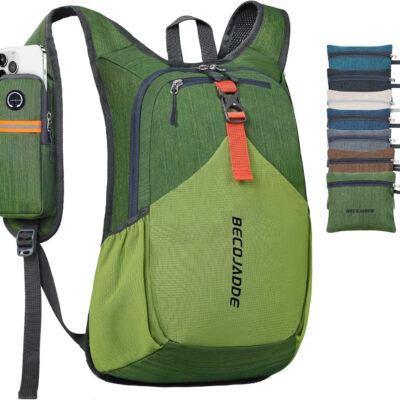 20L Small Hiking Backpack for Men Women Foldable Packable Back Pack Ultralight Hiking Daypack for Travel Camping Outdoor, Black