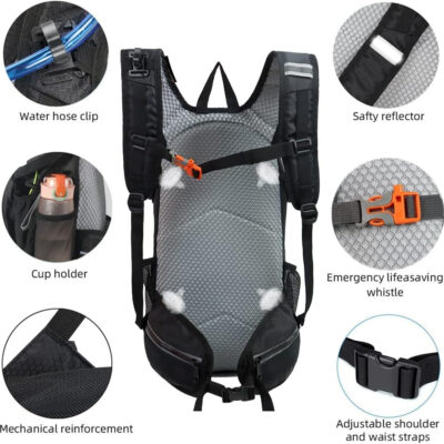 6899e4e4e78d8519eb7bf48e20ebaca2c7b7dff488820ff6cd6f5.jpg Hiking Daypack Waterproof Biking Backpack 15L Lightweight Durable Backpack for Ski Snowboarding Running MTB Cycling