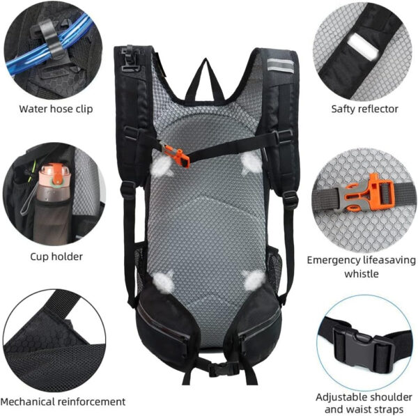 6899e4e4e78d8519eb7bf48e20ebaca2c7b7dff488820ff6cd6f5.jpg Hiking Daypack Waterproof Biking Backpack 15L Lightweight Durable Backpack for Ski Snowboarding Running MTB Cycling