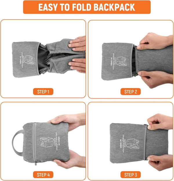 6899e58d06e54a2ad4073aef6866e901da23164c9e336e3e55668.jpg SKYSPER 10L Hiking Backpack, Foldable & Packable Lightweight Daypack for Travel, Collapsible Small Compact Hiking Backpack for Women & Men, Black