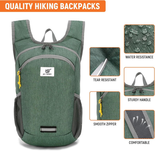 6899e591653c212737d0d2a6b2d7e37d28f343e8a8448c91b94a5.jpg SKYSPER 10L Hiking Backpack, Foldable & Packable Lightweight Daypack for Travel, Collapsible Small Compact Hiking Backpack for Women & Men, Black
