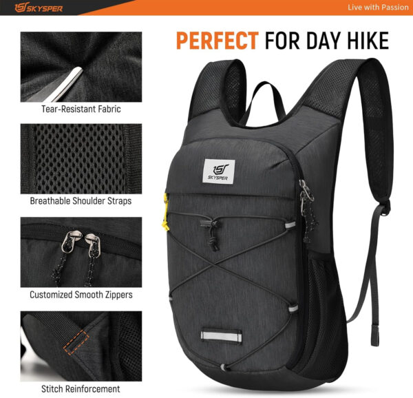 6899e5ae587d720ce42abc287b8f1a65f39912f2448c45b31e4c5.jpg SKYSPER Foldable Hiking Backpack - 10L Small Lightweight Daypack Breathable Travel Backpacks for Men Women