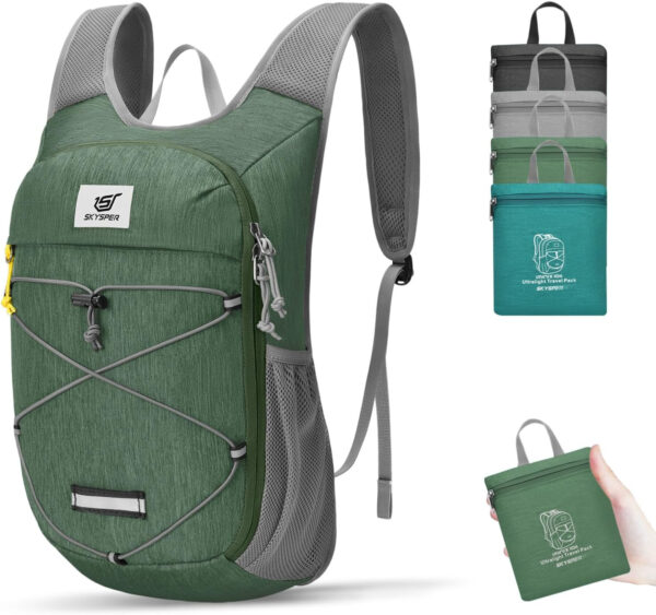 6899e5c14e66ea22eaec0ca1d1248555660a14d20494dea300989.jpg SKYSPER Foldable Hiking Backpack - 10L Small Lightweight Daypack Breathable Travel Backpacks for Men Women