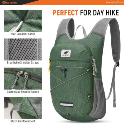 6899e5c37e1c6e369c4fadca30bbbf56767db385a1cebfe99b32a.jpg SKYSPER Foldable Hiking Backpack - 10L Small Lightweight Daypack Breathable Travel Backpacks for Men Women