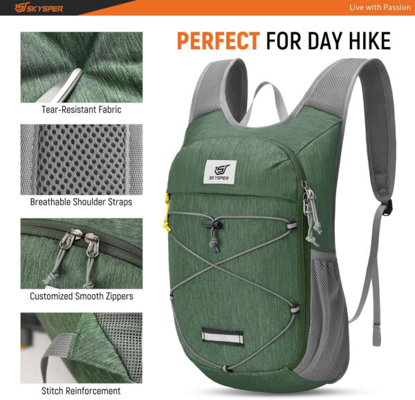 6899e5c37e1c6e369c4fadca30bbbf56767db385a1cebfe99b32a.jpg SKYSPER Foldable Hiking Backpack - 10L Small Lightweight Daypack Breathable Travel Backpacks for Men Women