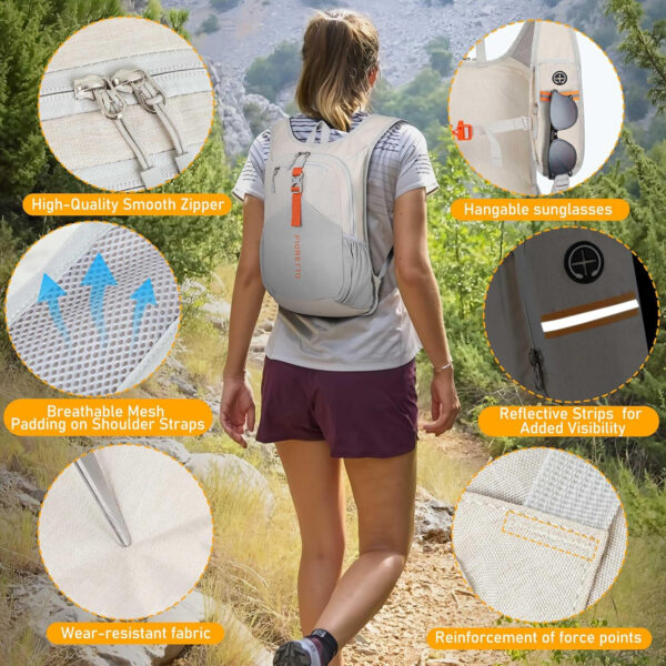 FIORETTO 10L Hiking Backpack for Women Men Mini Packable Backpack Lightweight Small Daypack for Camping Travel Outdoor, Turquoise